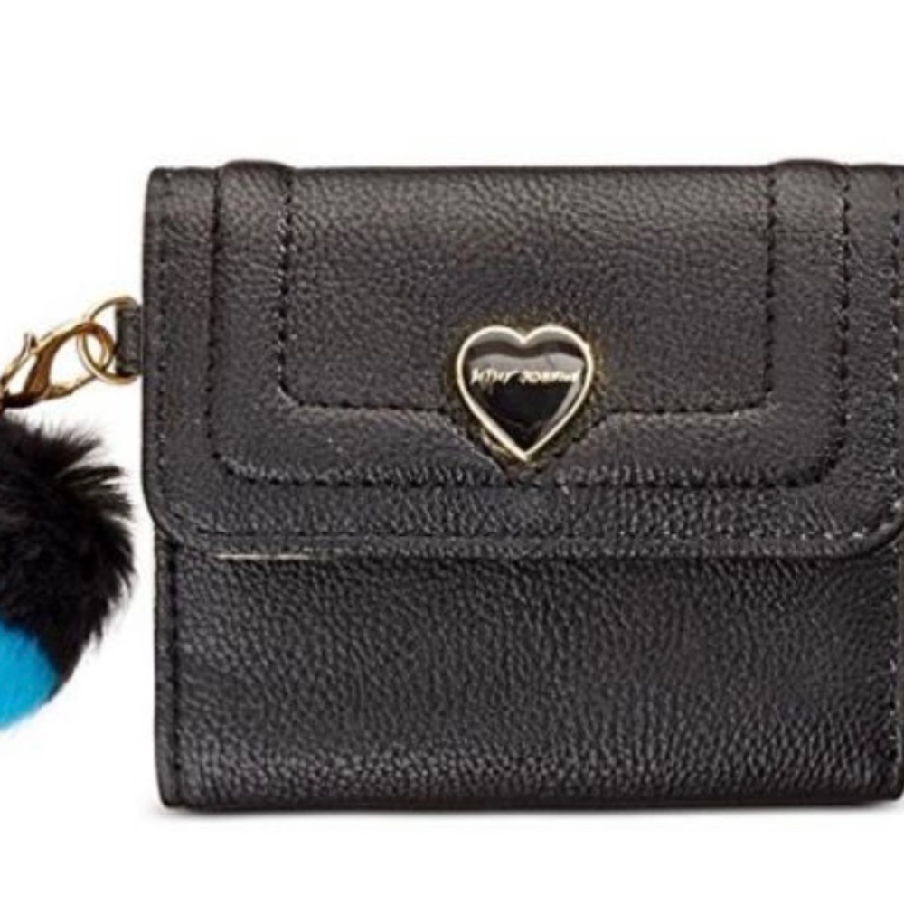 Betsey Johnson xox Trolls Poppy branch Dreamworks Black Change Purse Wallet